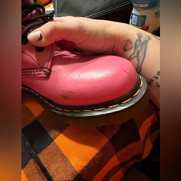 The Original Pink Doc Martins AirWair with Soles Bouncing Vintage 90s Leather - Picture 4 of 11